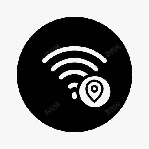 wifi位置数据位置互联网位置图标svg_新图网 https://ixintu.com wifi位置 互联网位置 定位连接 数据位置 网络位置