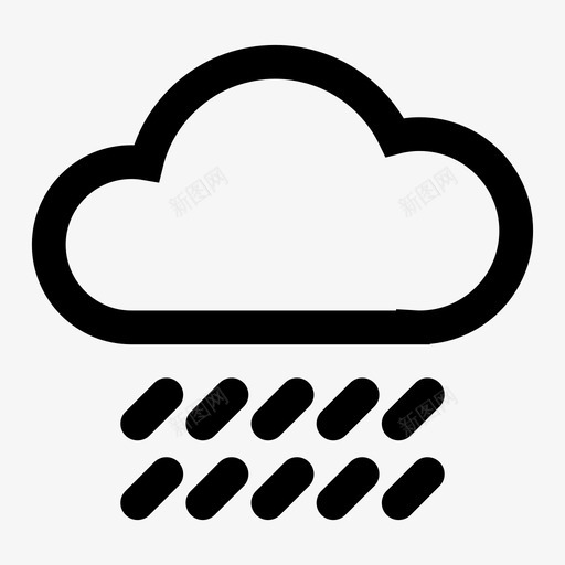 雨云气候风暴图标svg_新图网 https://ixintu.com 天气 常用图标 气候 雨云 风暴
