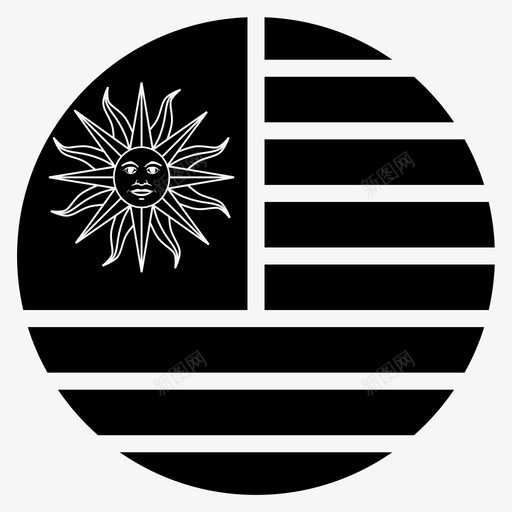乌拉圭国家国旗图标svg_新图网 https://ixintu.com 世界圆形旗帜铭文 乌拉圭 南美洲 国家 国旗