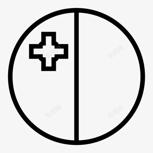 马耳他国家十字架图标svg_新图网 https://ixintu.com 世界国旗圆形轮廓 十字架 国家 国旗 马耳他 马耳他国旗
