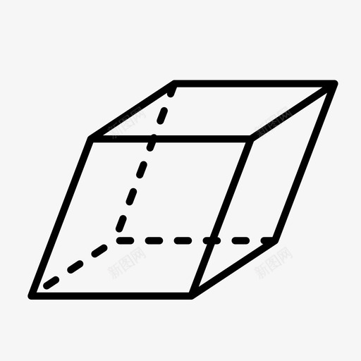 平行六面体三维三维形状图标svg_新图网 https://ixintu.com 三维 三维图形 三维图形线 三维形状 几何体 实体图形 平行六面体