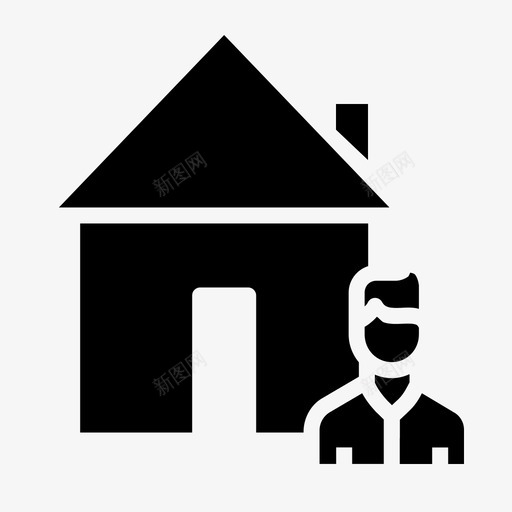 买方房地产住宅图标svg_新图网 https://ixintu.com 业主 买方 住宅 卖方 房地产 房地产稳健 男性