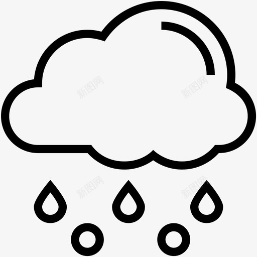 雨夹雪云雨图标svg_新图网 https://ixintu.com 云 天气 天气线图标 雨 雨夹雪 雨气候 雪