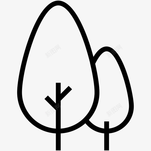 树木柏树常绿图标svg_新图网 https://ixintu.com 公园 多媒体线图标 常绿 松树 柏树 树木