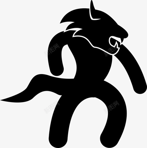 狼人邪恶人类图标svg_新图网 https://ixintu.com 中世纪人物 人类 混血儿 狼人 邪恶