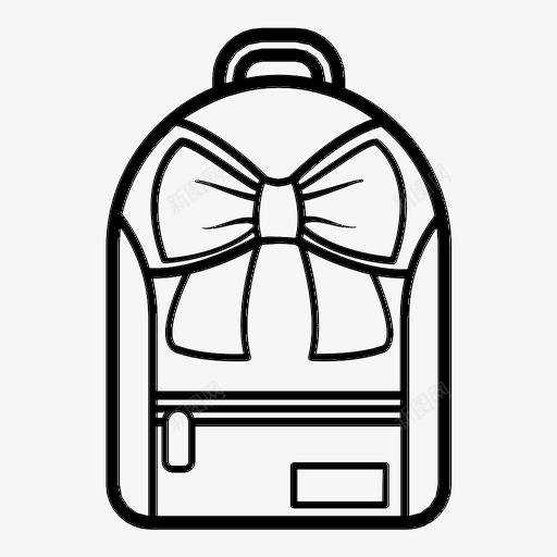 背包包蝴蝶结图标svg_新图网 https://ixintu.com 包 女 学校 背包 蝴蝶结