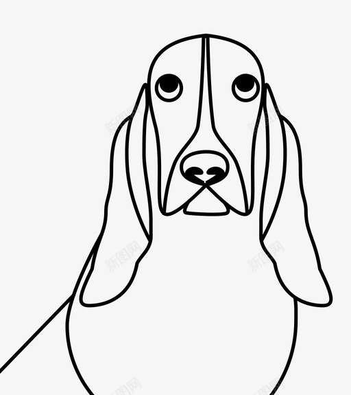 巴塞特猎犬狗安静图标svg_新图网 https://ixintu.com 安静 宠物 巴塞特猎犬 狗