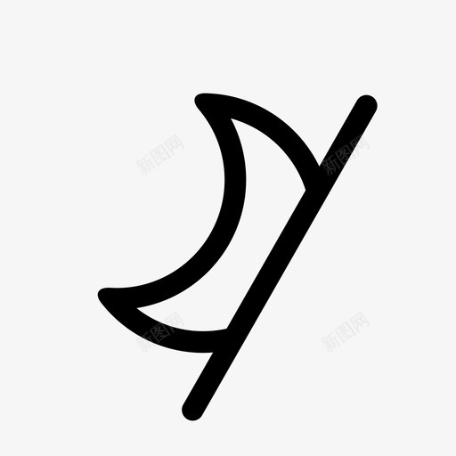 月亮半月月图标svg_新图网 https://ixintu.com 半月 天气 天空 宇宙 月 月亮 行星