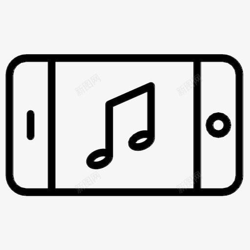音乐应用程序在线手机图标svg_新图网 https://ixintu.com 在线 手机 智能手机 流媒体 音乐应用程序