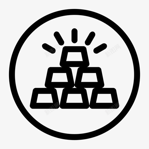 黄金金条金砖图标svg_新图网 https://ixintu.com 富贵 金堆 金条 金砖 金锭 黄金