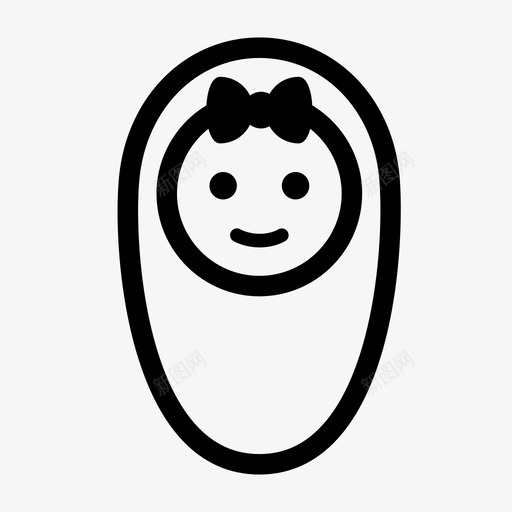 小女孩孩子角色图标svg_新图网 https://ixintu.com 孩子 小女孩 脸 角色