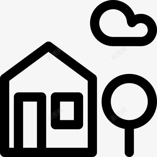乡村住宅多云户外树木图标svg_新图网 https://ixintu.com 乡村住宅多云 户外 景观 树木