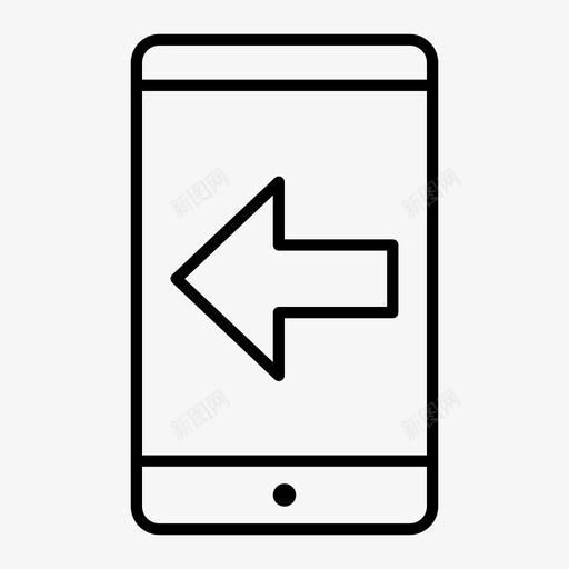 智能手机左后退按钮水平图标svg_新图网 https://ixintu.com 上一个 后退按钮 左右 左箭头 智能手机左 水平 返回