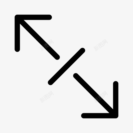 向左拉伸对角线调整大小缩放图标svg_新图网 https://ixintu.com 向左拉伸对角线 箭头公平 缩放 调整大小