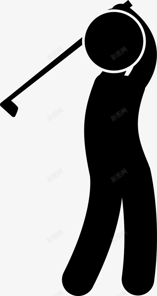 挥杆主动人图标svg_新图网 https://ixintu.com 主动 人 击球 挥杆 玩