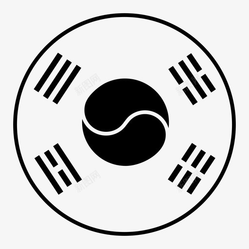 韩国国家韩国国旗图标svg_新图网 https://ixintu.com 世界国旗 国家 国旗 圆形标志 韩国 韩国国旗