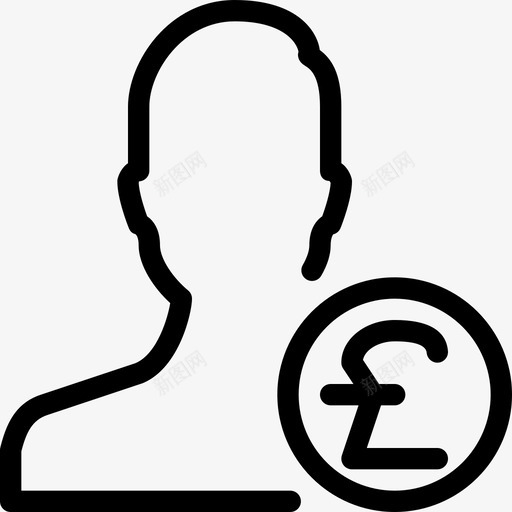 英镑现金货币图标svg_新图网 https://ixintu.com 付款 现金 用户操作行图标 英镑 货币