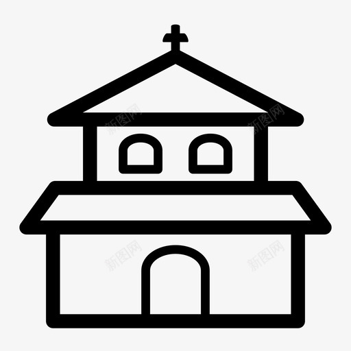 教堂集会教堂建筑图标svg_新图网 https://ixintu.com 假日 家庭 寺庙 教堂 教堂建筑 集会