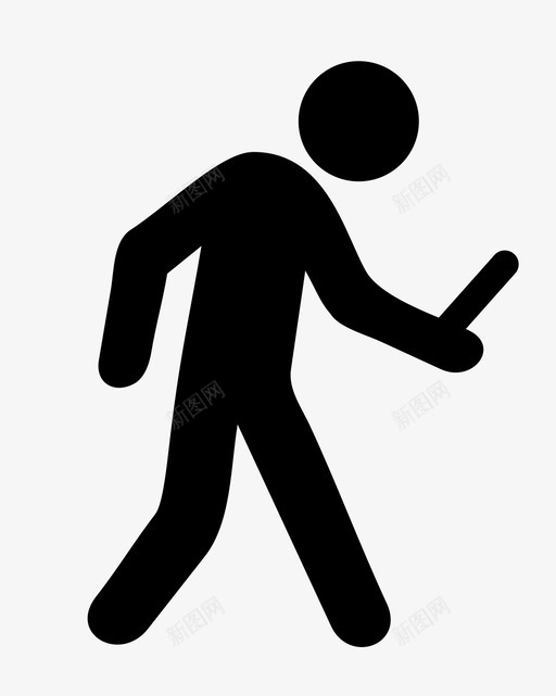 电话用户全神贯注分心图标svg_新图网 https://ixintu.com 全神贯注 分心 用户角色 电话用户 行走