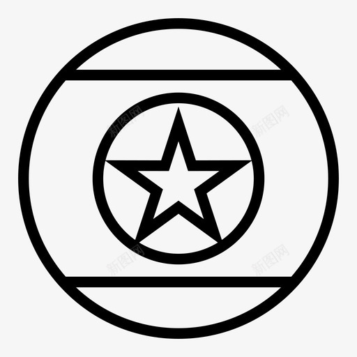 朝鲜亚洲国旗图标svg_新图网 https://ixintu.com 世界国旗圆形轮廓 亚洲 国旗 星星 朝鲜 朝鲜国旗