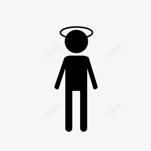 天使好人圣人图标svg_新图网 https://ixintu.com 人 圣人 天使 好人 棍棒人