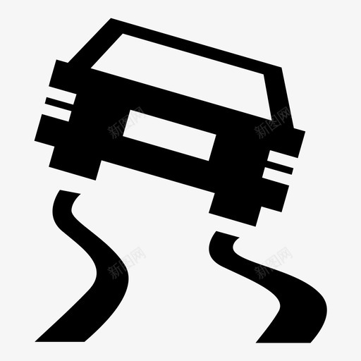 滑车雨图标svg_新图网 https://ixintu.com 交通 滑 路滑 车 车辆 雨