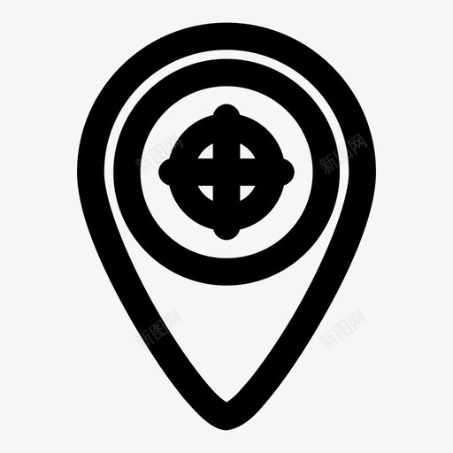 目标位置定位地图图标svg_新图网 https://ixintu.com 地图 定位 导航 目标位置