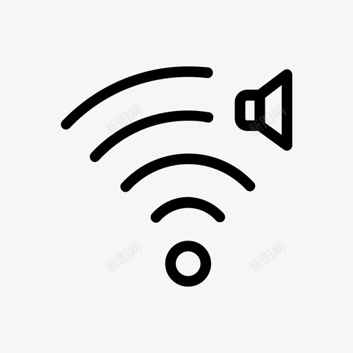 wifi音量连接音乐图标svg_新图网 https://ixintu.com wifi音量 无线 连接 音乐