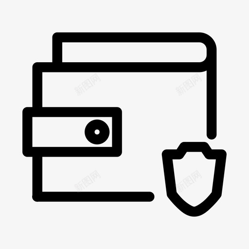 安全钱包货币受保护图标svg_新图网 https://ixintu.com 受保护 安全钱包 盾牌 货币 钱包中等