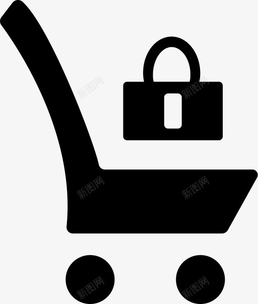 锁车车锁购物车锁图标svg_新图网 https://ixintu.com 手推车锁 推车保护 电子商务 购物车锁 车锁 锁车