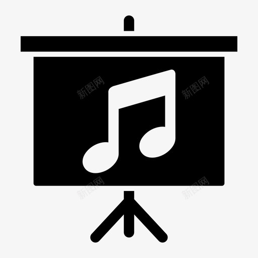 音符投影屏大屏幕黑板图标svg_新图网 https://ixintu.com 大屏幕 屏幕投影仪 演示 讲解 讲解器 音符投影屏 黑板