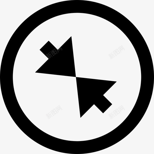 箭头按钮圆圈图标svg_新图网 https://ixintu.com 圆圈 按钮 最小化 箭头 箭头按钮 缩小