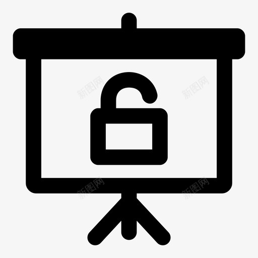 解锁屏幕投影仪大屏幕讲解员图标svg_新图网 https://ixintu.com 大屏幕 教学 板 演示 解锁屏幕投影仪 讲解 讲解员