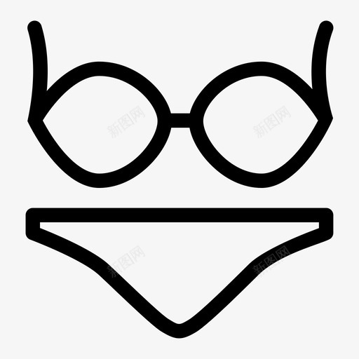 比基尼沙滩女图标svg_新图网 https://ixintu.com 两件套 女 服装配件 比基尼 沙滩 泳装