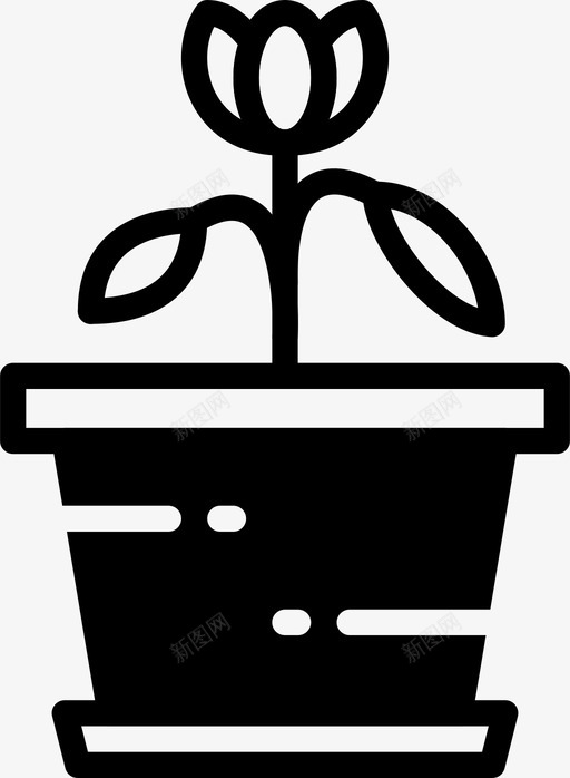 郁金香花花园图标svg_新图网 https://ixintu.com 土壤 植物 石竹园固体 花 花园 郁金香