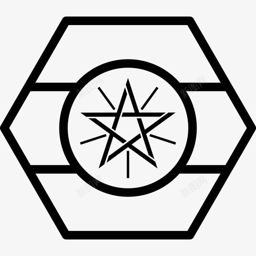 埃塞俄比亚非洲国家图标svg_新图网 https://ixintu.com 世界六边形旗帜轮廓 国家 国旗 埃塞俄比亚 非洲