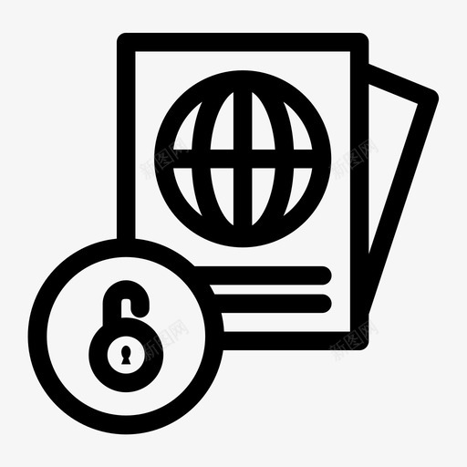 无保护护照打开挂锁图标svg_新图网 https://ixintu.com 打开 挂锁 无保护护照 解锁