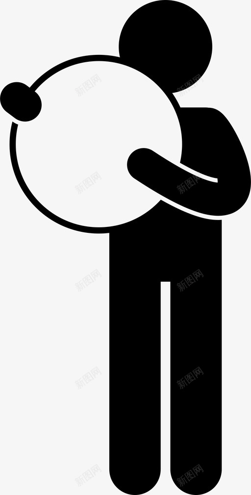 举海报的人圈信息图标svg_新图网 https://ixintu.com 举海报的人 举着圆旗的人 人 信息 圈 纸