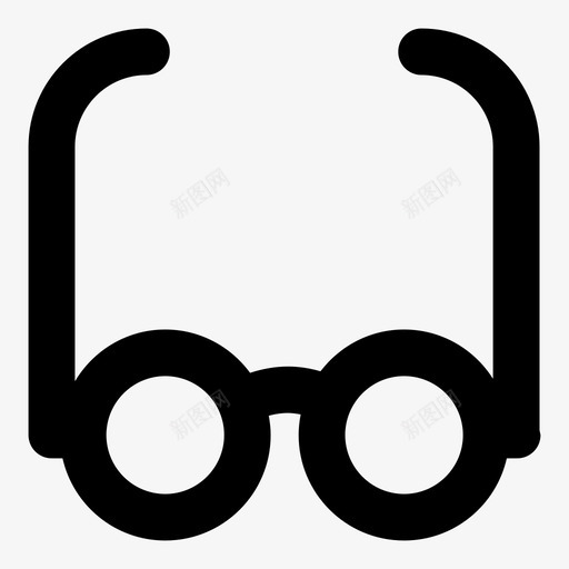 眼镜视觉ui元素勾勒粗体图标svg_新图网 https://ixintu.com ui元素勾勒粗体 眼镜 视觉