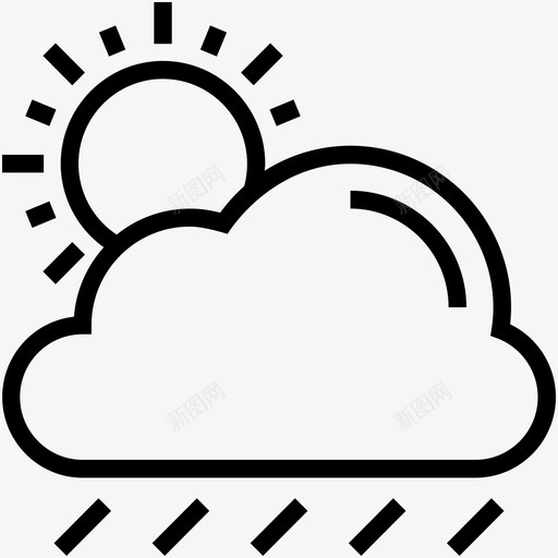 晴雨云天气图标svg_新图网 https://ixintu.com 云 天气 天气线图标 晴雨