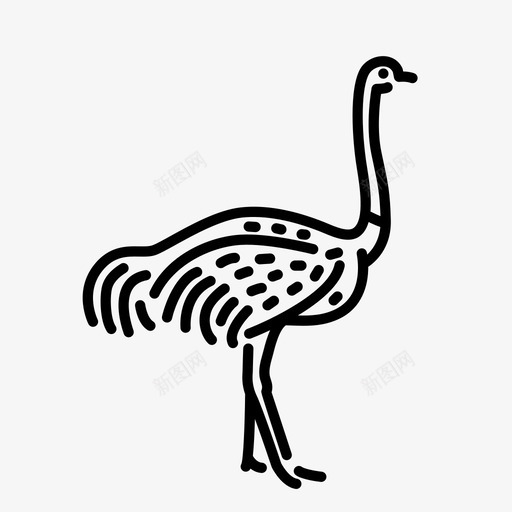 鸵鸟动物鸟图标svg_新图网 https://ixintu.com 动物 生物 禽鸟 自然 野生动物 鸟 鸵鸟