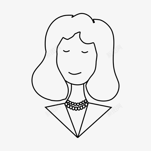 女青年头像人物图标svg_新图网 https://ixintu.com 个人资料 人物 头像 女青年 用户 肖像