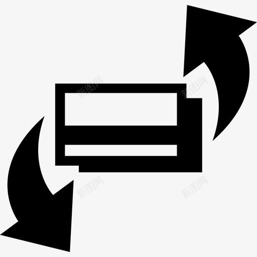 有两个旋转箭头的卡片钱图标svg_新图网 https://ixintu.com 有两个旋转箭头的卡片 钱