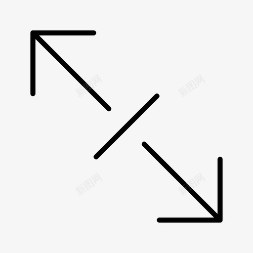 向左拉伸对角线调整大小缩放图标svg_新图网 https://ixintu.com 向左拉伸对角线 箭头精细 缩放 调整大小