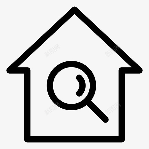 房屋搜索建筑房地产图标svg_新图网 https://ixintu.com 建筑 房地产 房地产和房屋图标 房屋搜索
