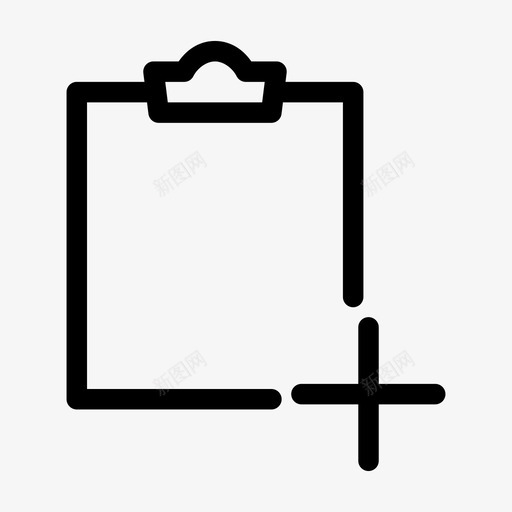 添加剪贴板纸张plus图标svg_新图网 https://ixintu.com plus 剪贴板介质 添加剪贴板 纸张
