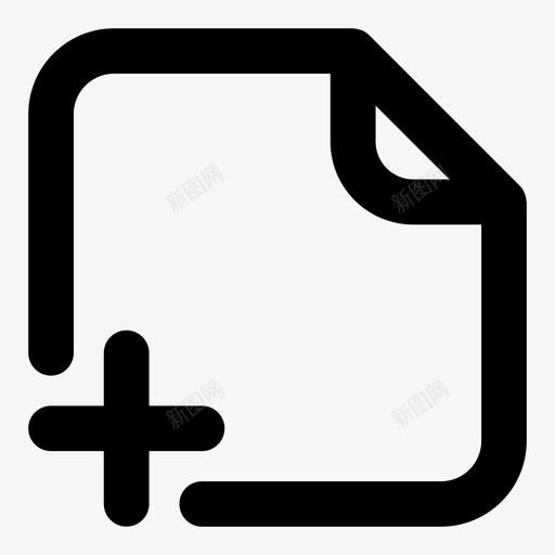 新层添加文档图标svg_新图网 https://ixintu.com 文件 文档 新层 添加 设计图纸轮廓粗体