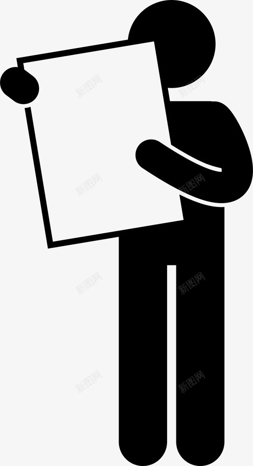 读人海报信息传单图标svg_新图网 https://ixintu.com 人摆横幅 传单 信息 学习 看 纸 读人海报