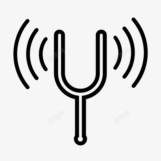音叉音高声音图标svg_新图网 https://ixintu.com 声波 声音 声音振动 音叉 音高