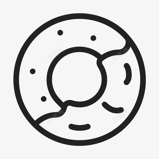 甜甜圈甜点高热量图标svg_新图网 https://ixintu.com 含糖食物 甜点 甜甜圈 糕点 糖衣 高热量